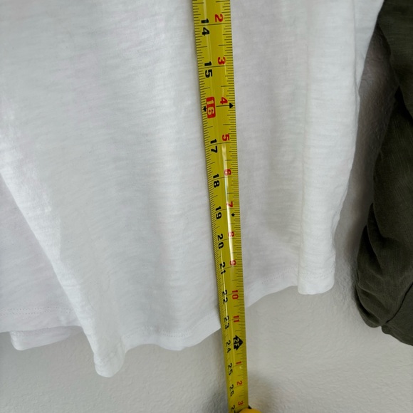 Veronica Beard White and Olive Green Raglan Sleeve Blouse - Picture 6 of 7